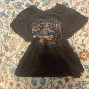 Mighty Fine Wyoming Graphic Black Tee